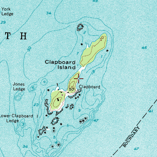 Topographic Map of Clapboard Island, ME