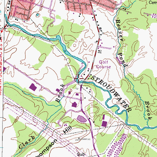 Topographic Map of Clark Brook, ME