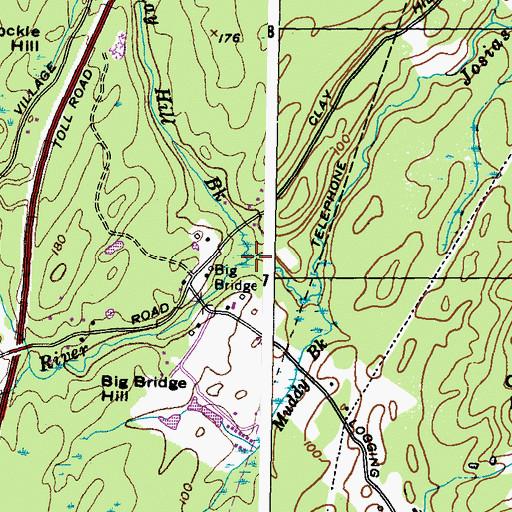 Topographic Map of Clay Hill Brook, ME