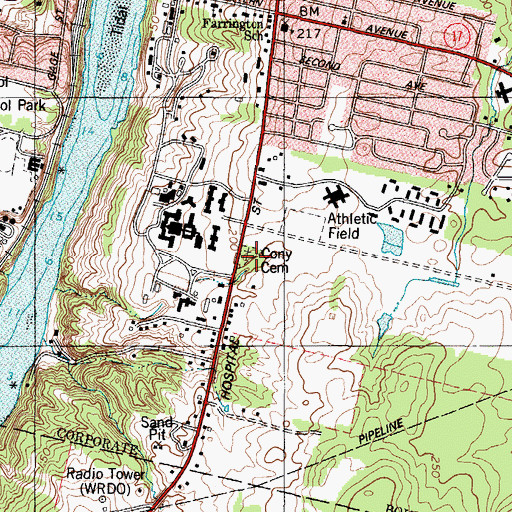 Topographic Map of Cony Cemetery, ME