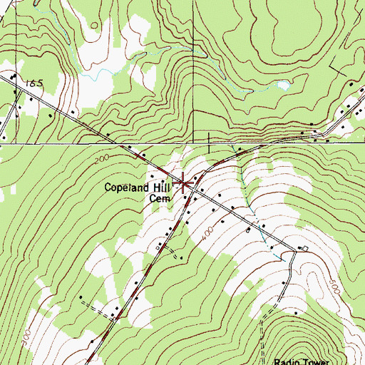 Topographic Map of Copeland Hill Cemetery, ME