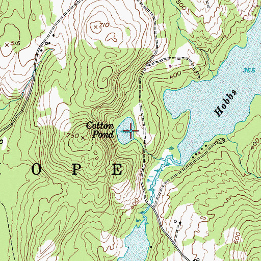 Topographic Map of Cotton Pond, ME