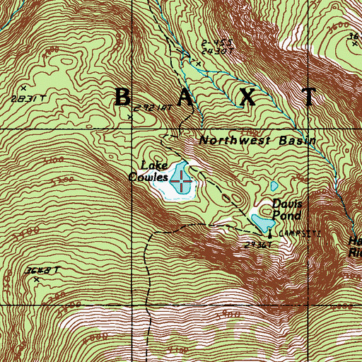 Topographic Map of Lake Cowles, ME