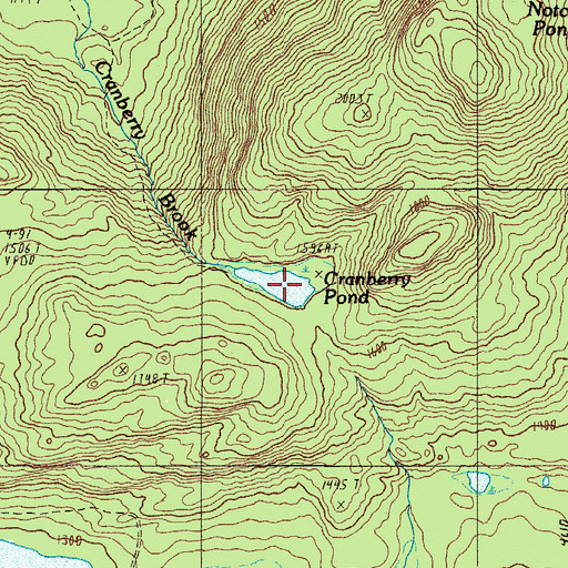 Topographic Map of Cranberry Pond, ME