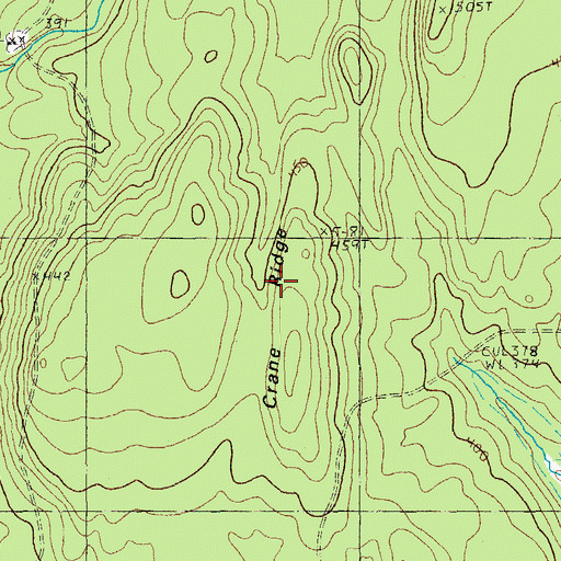 Topographic Map of Crane Ridge, ME