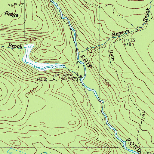 Topographic Map of Crockett Brook, ME