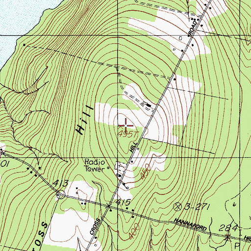 Topographic Map of Cross Hill, ME