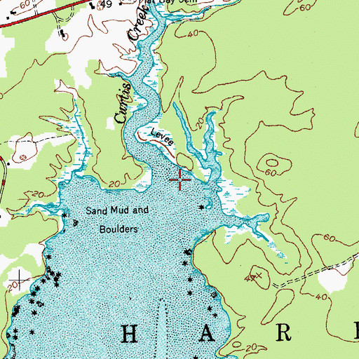 Topographic Map of Curtis Creek, ME