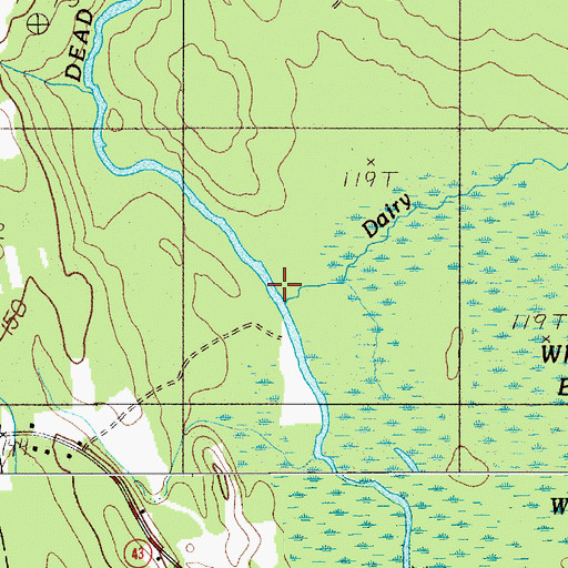 Topographic Map of Dairy Brook, ME