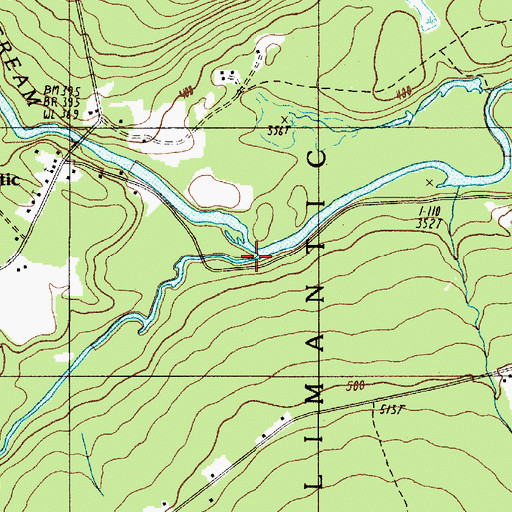 Topographic Map of Davis Brook, ME