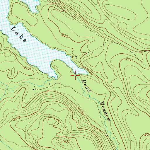 Topographic Map of Dead Meadow Stream, ME