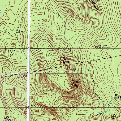 Topographic Map of Deer Hill, ME