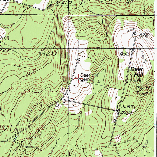 Topographic Map of Deer Hill Cemetery, ME