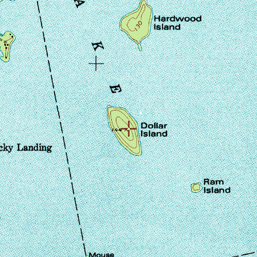 Topographic Map of Dollar Island, ME