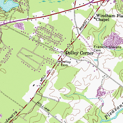 Topographic Map of Dolley Cemetery, ME