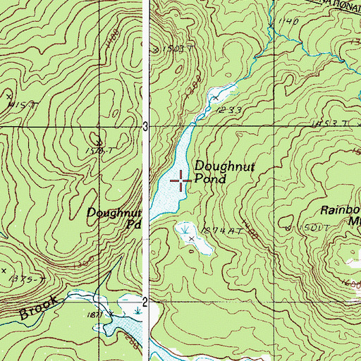 Topographic Map of Doughnut Pond, ME