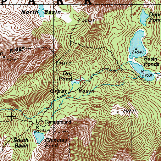 Topographic Map of Dry Pond, ME