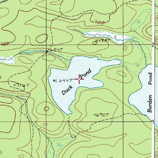 Topographic Map of Duck Pond, ME