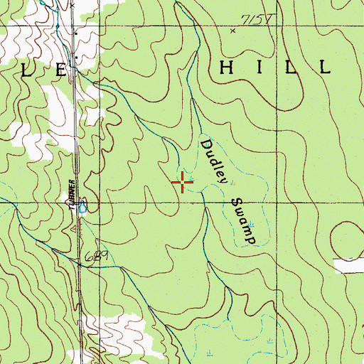 Topographic Map of Dudley Swamp, ME