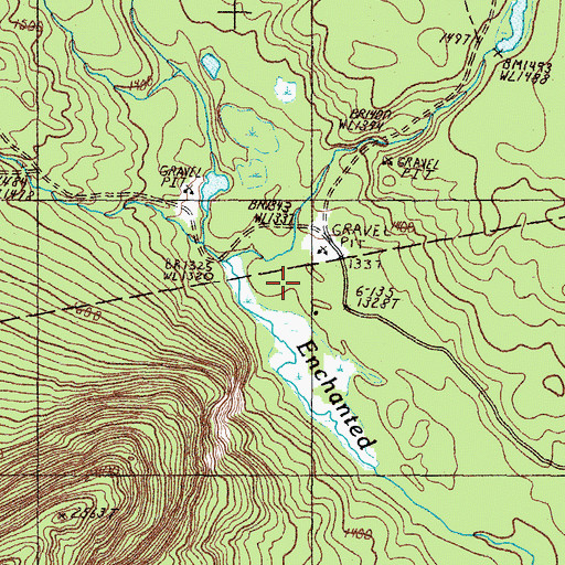 Topographic Map of East Branch Enchanted Stream, ME