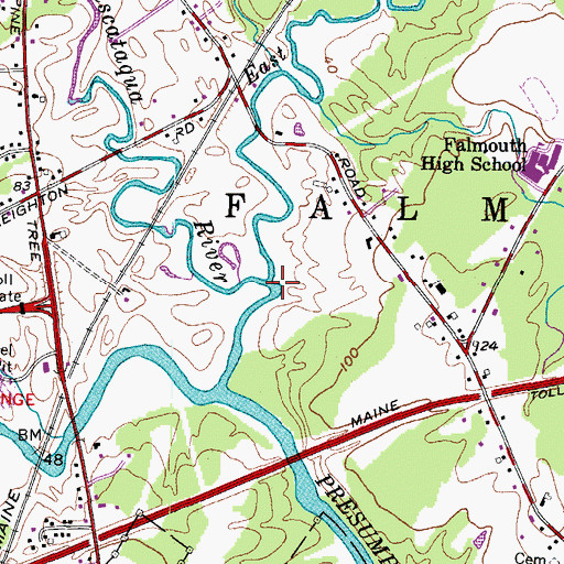 Topographic Map of East Branch Piscataqua River, ME
