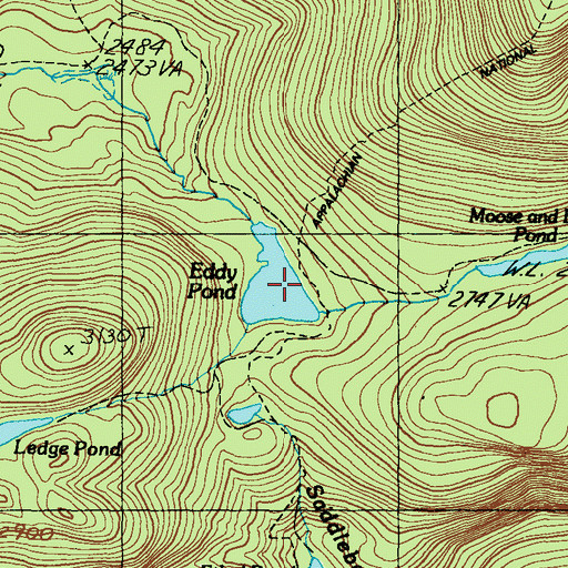 Topographic Map of Eddy Pond, ME