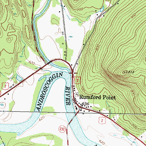 Topographic Map of Ellis River, ME