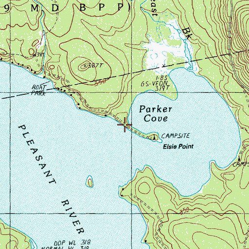 Topographic Map of Elsie Point, ME