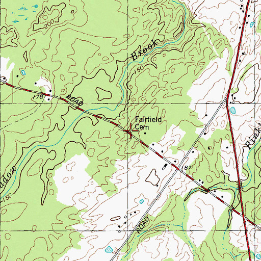 Topographic Map of Fairfield Cemetery, ME