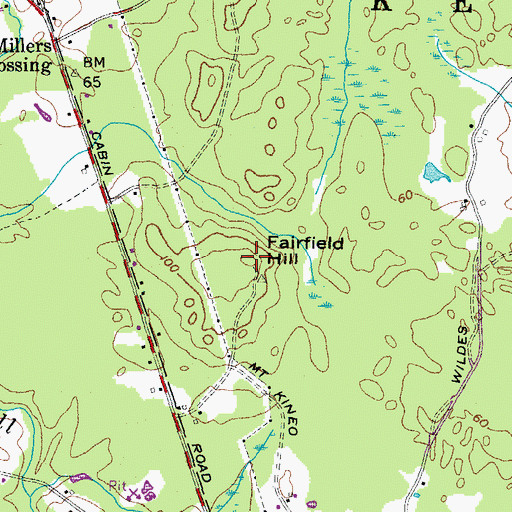 Topographic Map of Fairfield Hill, ME