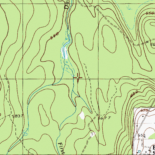 Topographic Map of First Brook, ME