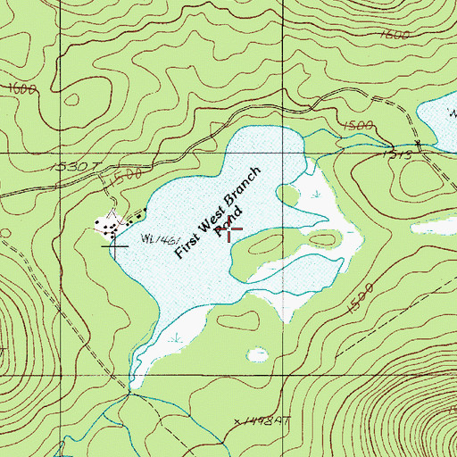 Topographic Map of First West Branch Pond, ME