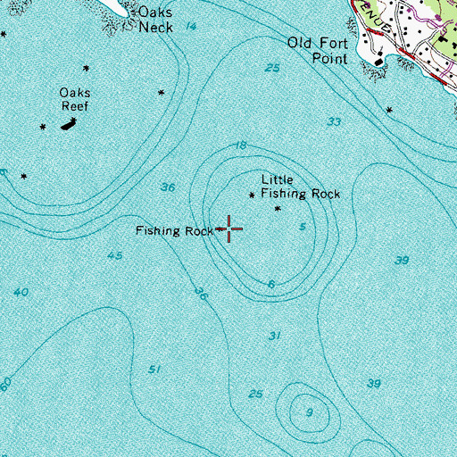 Topographic Map of Fishing Rock, ME