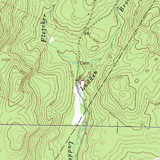Topographic Map of Fletcher Brook, ME