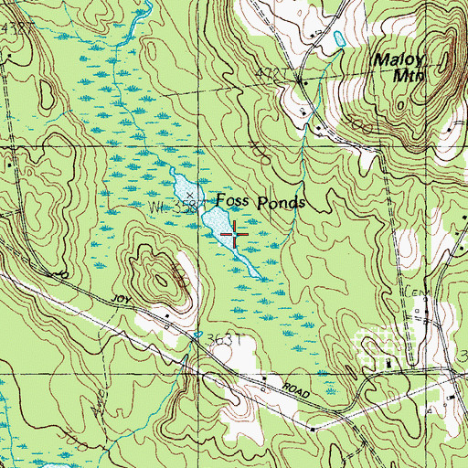 Topographic Map of Foss Ponds, ME