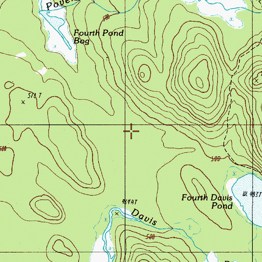 Topographic Map of Fourth Pond Bog, ME