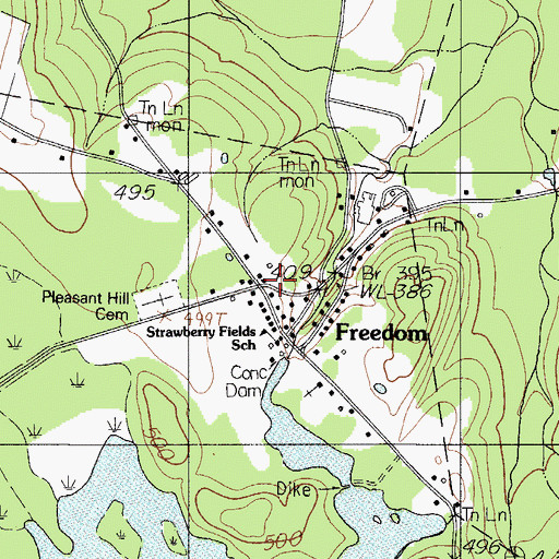 Topographic Map of Freedom, ME