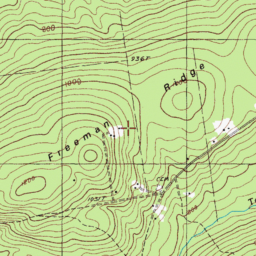 Topographic Map of Freeman Ridge, ME