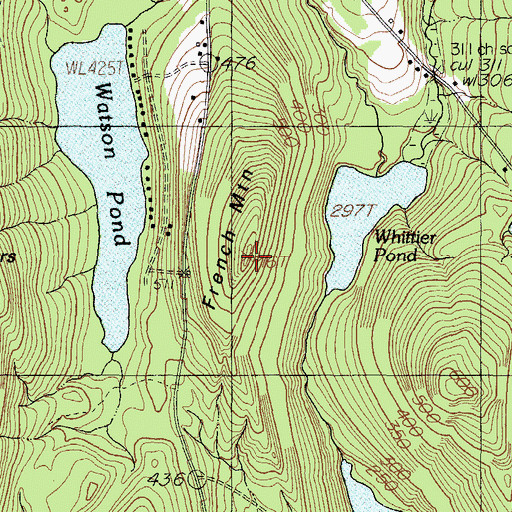 Topographic Map of French Mountain, ME