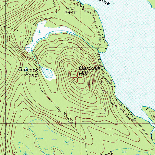 Topographic Map of Garcock Hill, ME