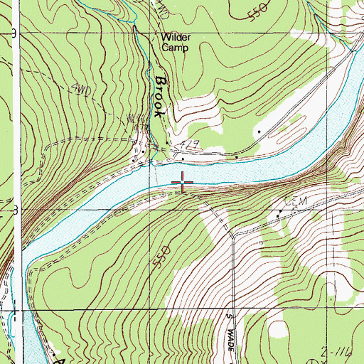 Topographic Map of Gardner Brook, ME