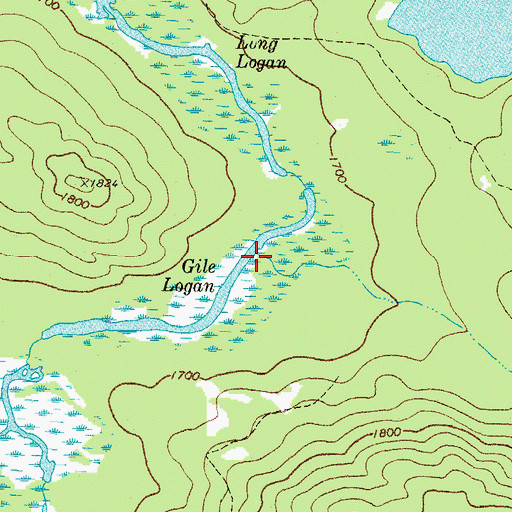 Topographic Map of Gile Logan, ME