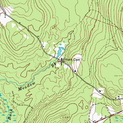 Topographic Map of Gilman Cemetery, ME