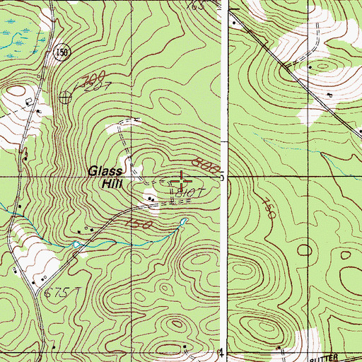 Topographic Map of Glass Hill, ME