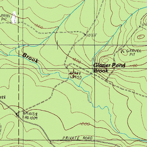 Topographic Map of Glazier Pond Brook, ME
