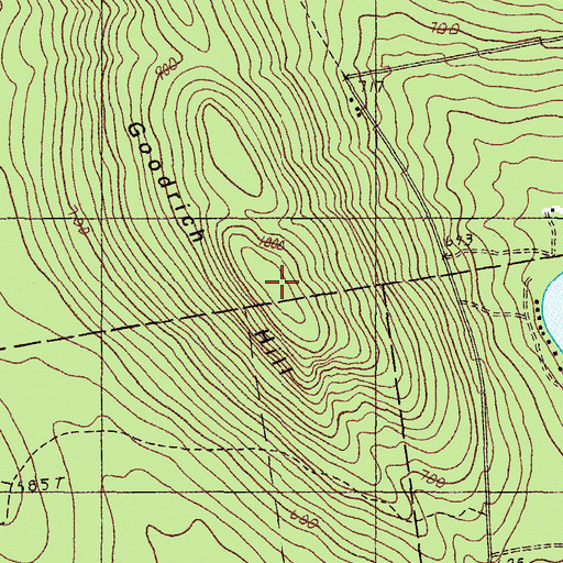 Topographic Map of Goodrich Hill, ME