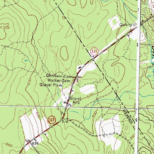 Topographic Map of Goodwin Cemetery, ME