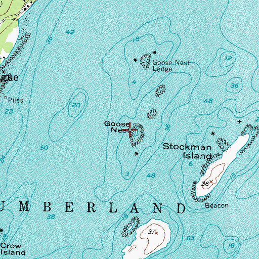Topographic Map of Goose Nest, ME
