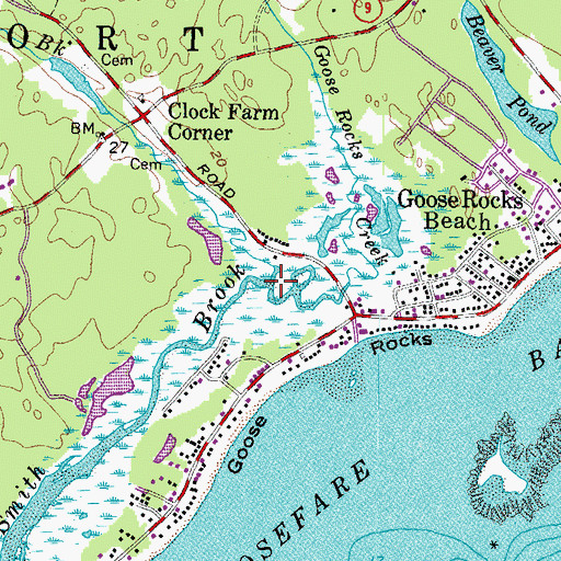 Topographic Map of Goose Rocks Creek, ME