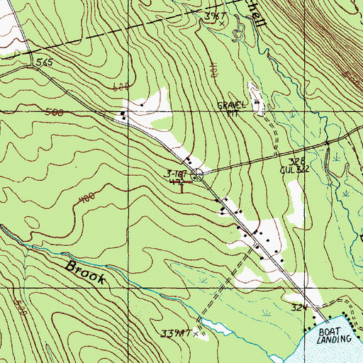 Topographic Map of Gowell School, ME